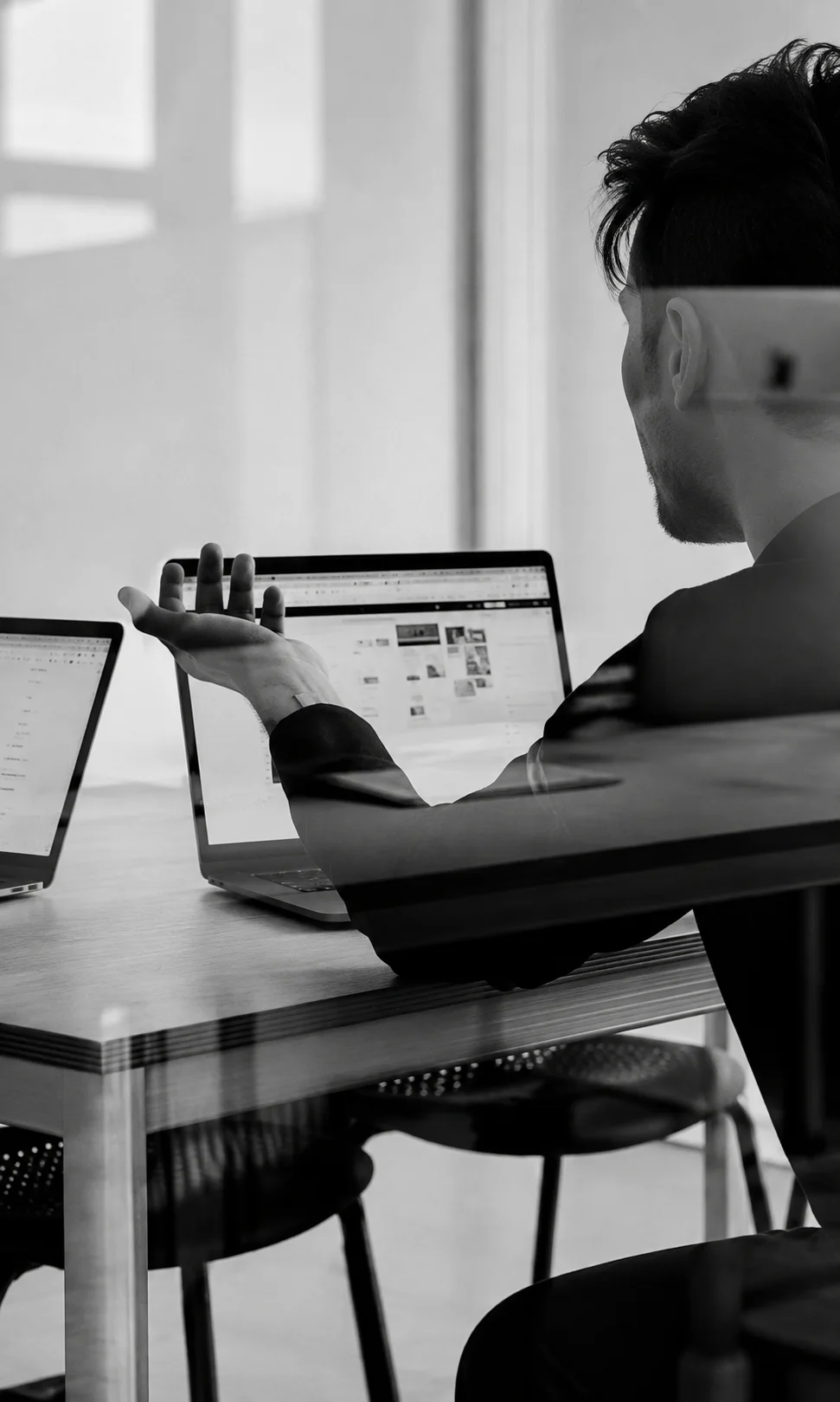 Specialist working at a laptop